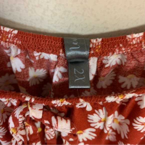 Floral Boho Dress WOmen’s 2x Burgundy Micro Pattern Western Country Prairiecore - Picture 7 of 11